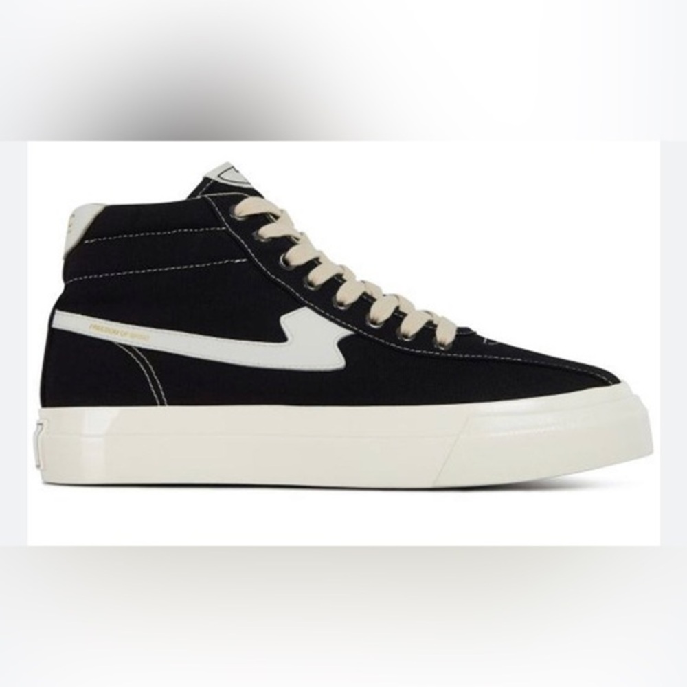 Stepney Workers Club Size 4 Mens / Womens 6‎ Black & White High Top Sneakers